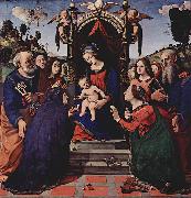 Piero di Cosimo Maria mit dem Kind, Engeln, Hl. Katharina von France oil painting artist